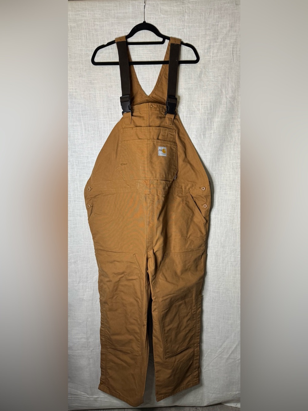 Carhartt Men’s Brown Duck Bib Overalls - Heavy-Duty Workwear